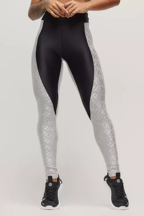 Calça Legging Preta e Cromo Interface