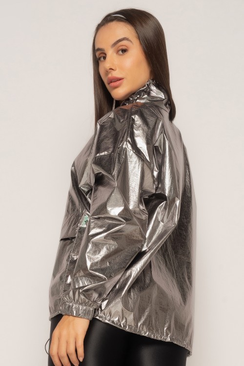 Jaqueta Metalizada Prata Fiction