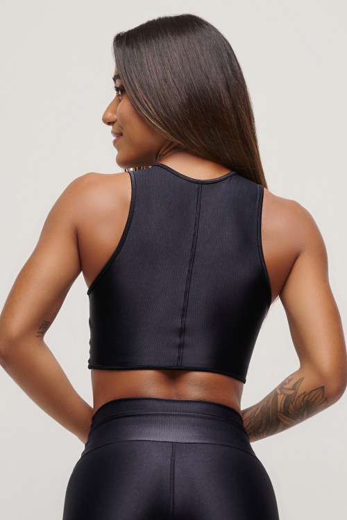 Top Black Cropped Essence