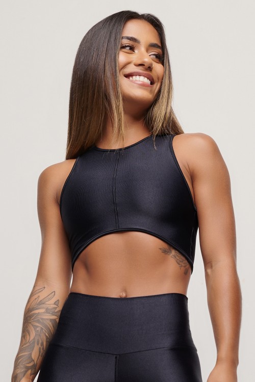 Top Black Cropped Essence