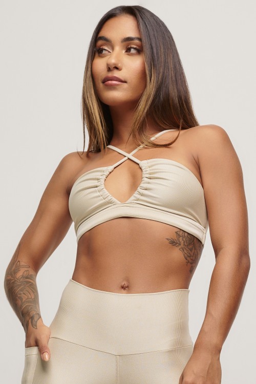 Top Nude franzido Essence