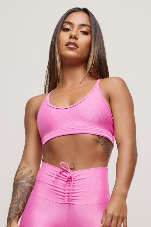 Calça Legging Pink cós franzido Essence