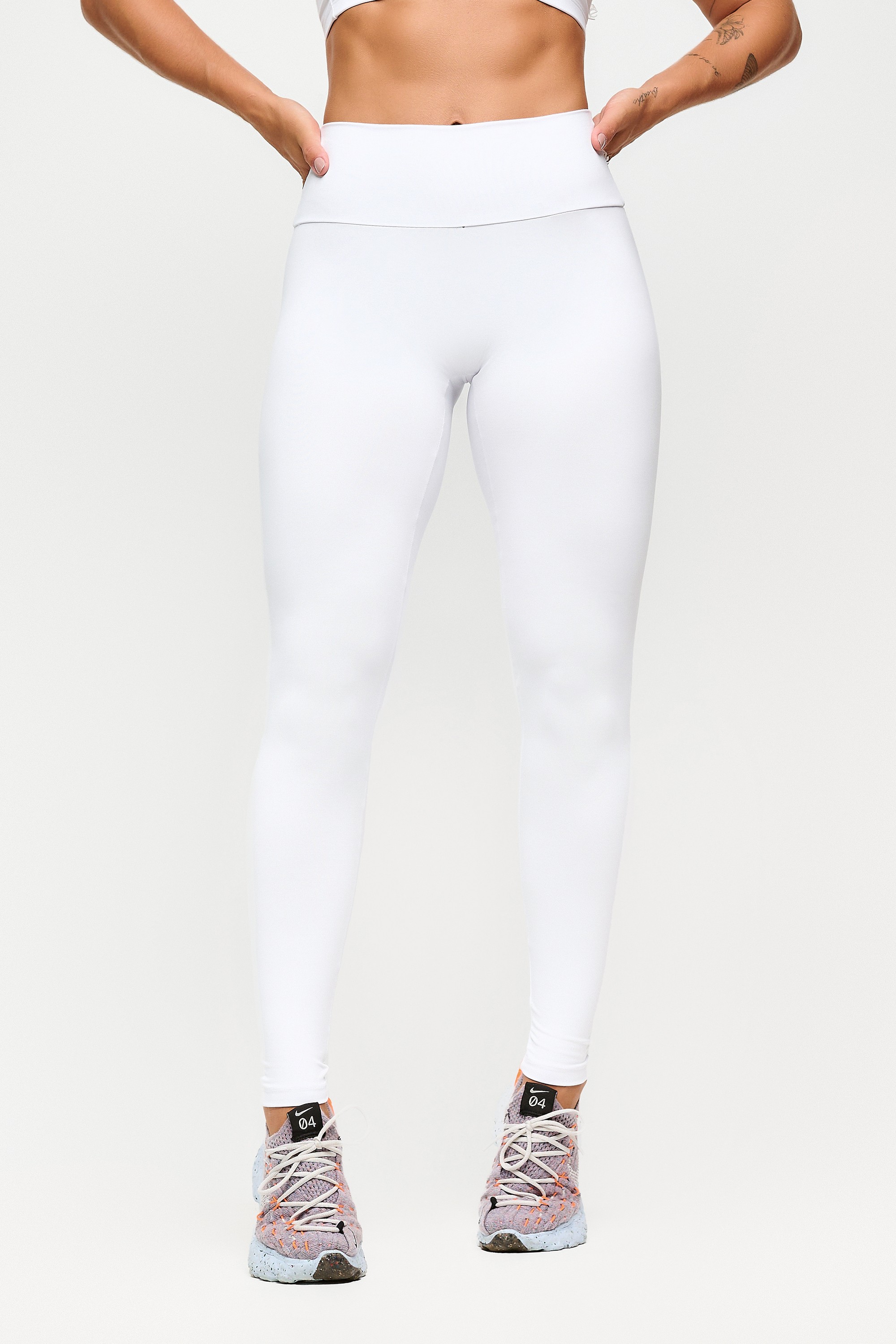 Calça legging branca support - Lett Sports