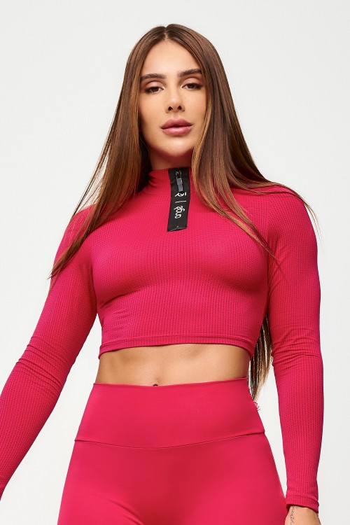 Blusa Cropped Cereja de Tela Rush