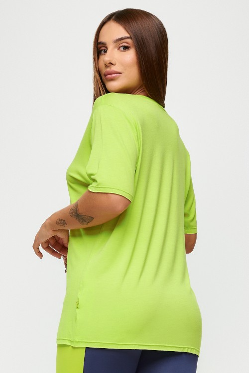 Blusa Cítrico Gola V Lisa