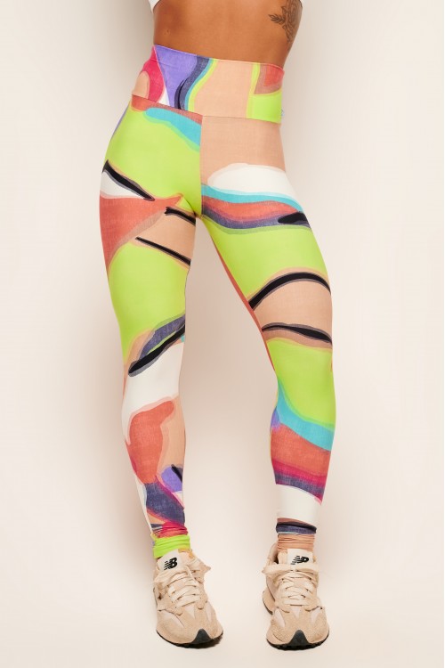 Calça Legging Básica Estampada Resort
