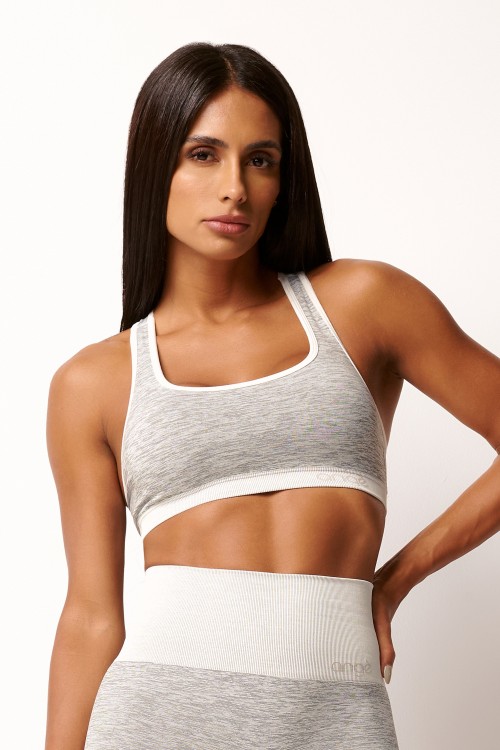 Top Seamless Mescla Claro Super Stretch