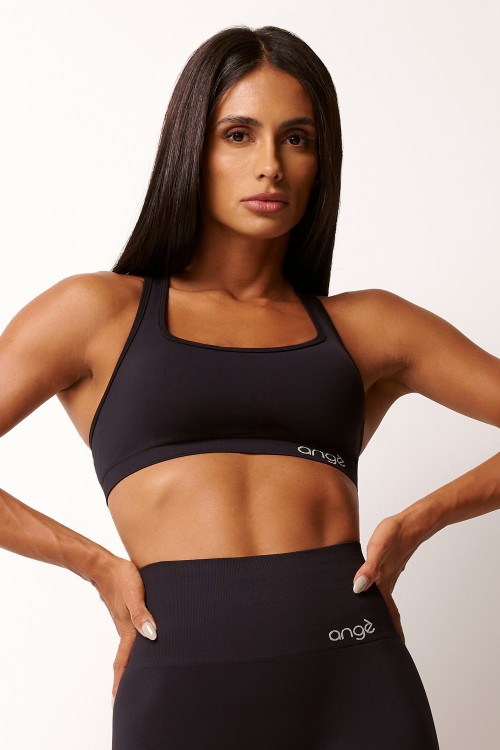 Top Seamless Preto Super Stretch