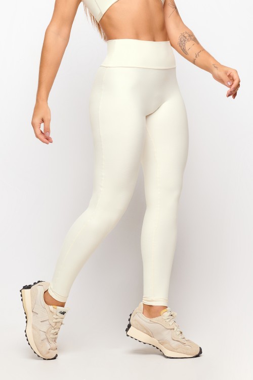Calça Legging Off White Soft Light Levanta Bumbum