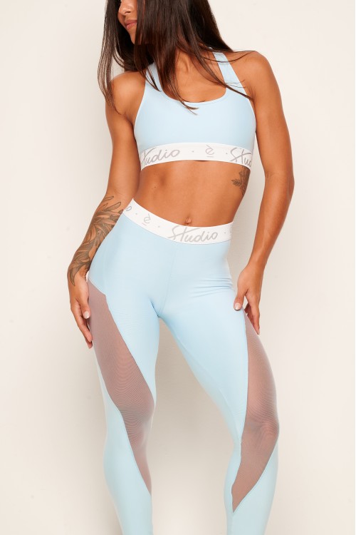 Calça Legging Azul com bolso Soft Light Coreo