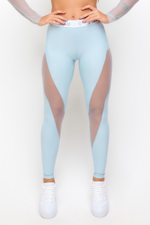 Calça Legging Azul com bolso Soft Light Coreo