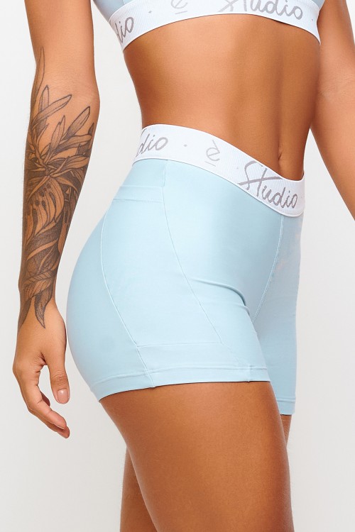 Short Azul com bolso Soft Light Coreo