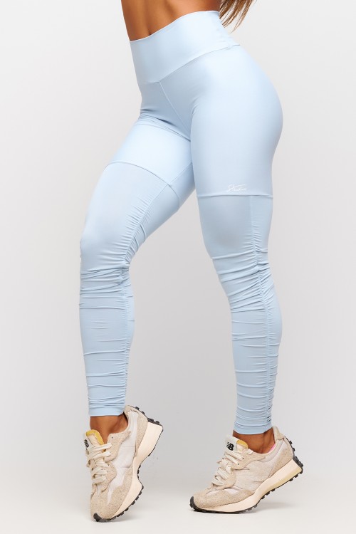 Calça Legging Azul Franzida Soft Light Plié