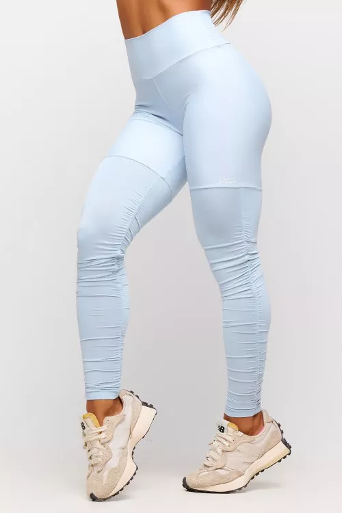 Calça Legging Azul Franzida Soft Light Plié
