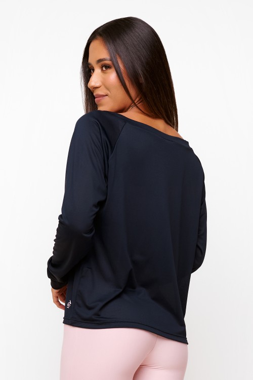 Blusa Preta Manga Longa Shuffle