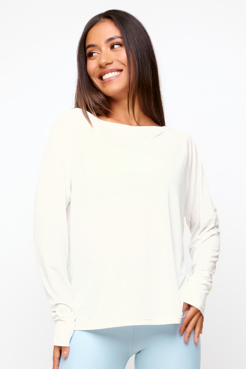 Blusa Off White Manga Longa Shuffle