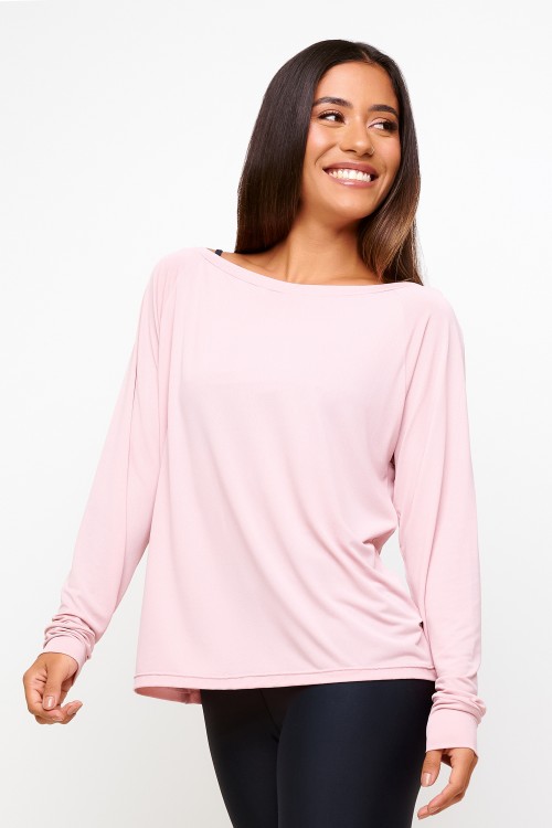 Blusa Rosê Manga Longa Shuffle