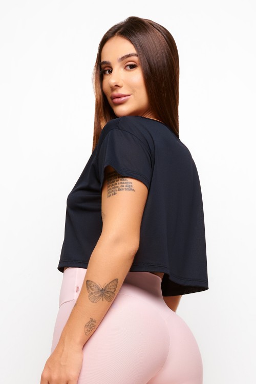 Blusa Cropped Preta Enigma