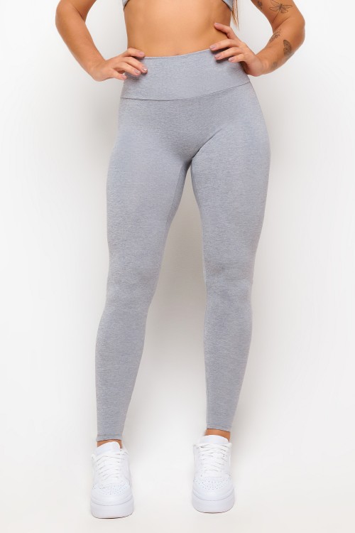 Calça Legging Mescla Claro Lisa