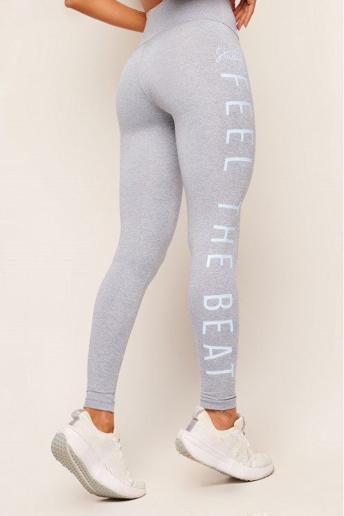 Calça Legging Mescla Claro com Azul Feel The Beat