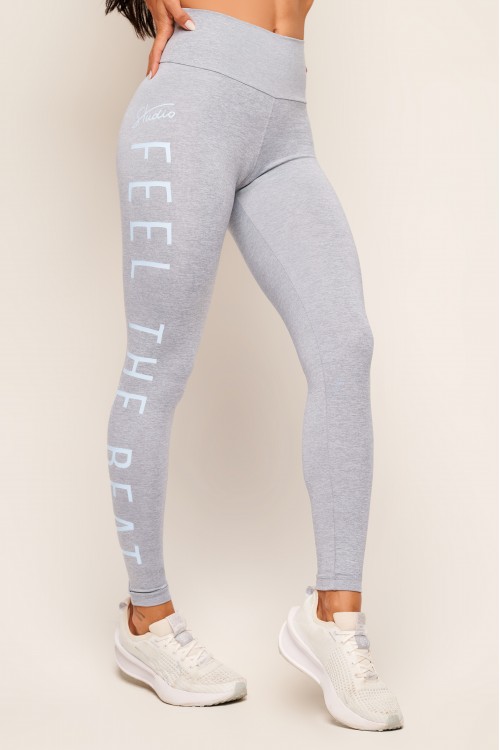 Calça Legging Mescla Claro com Azul Feel The Beat