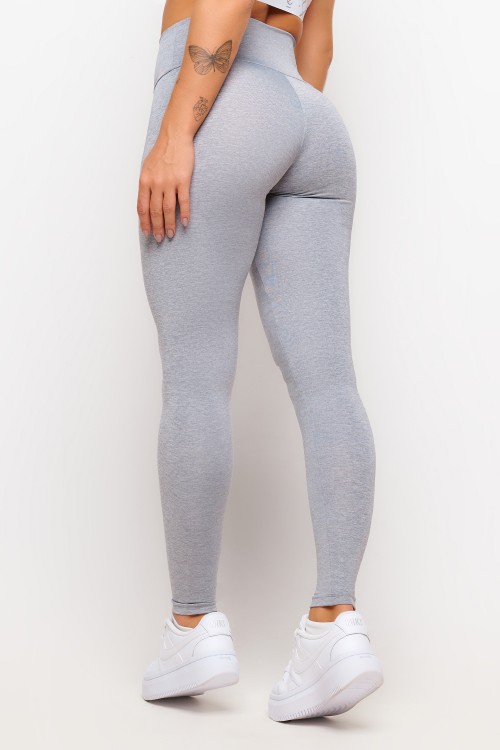 Calça Legging Mescla Claro com Rosê Feel The Beat