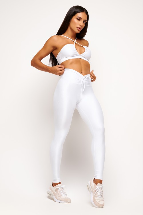 Calça Legging White cós franzido Essence