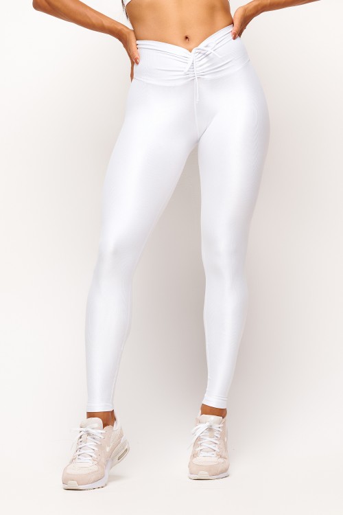 Calça Legging White cós franzido Essence