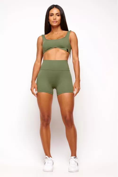 Short Verde Musgo High-Waisted