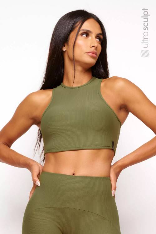 Top One Shoulder Ultra Sculpt Moss Top One Shoulder Ultra Sculpt Moss