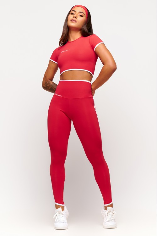 Calça Legging Vermelha College