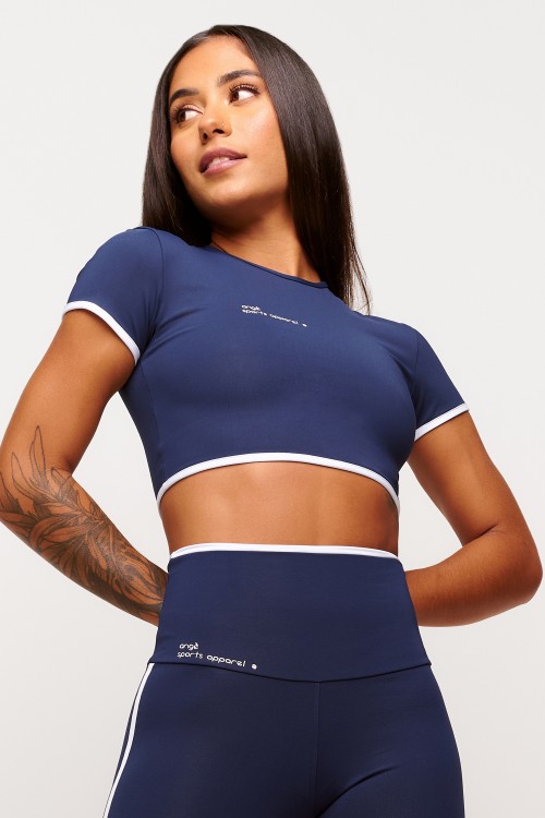Top Cropped Azul Marinho College