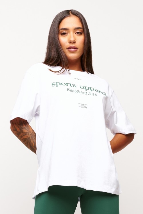 Blusa Branca de Algodão Sports Apparel