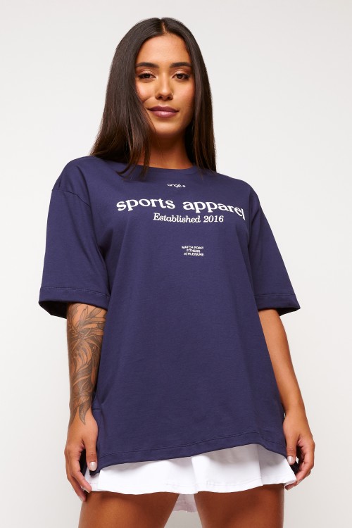 Blusa Azul Marinho de Algodão Sports Apparel