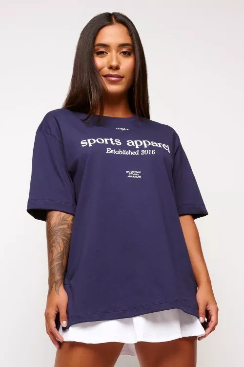 Blusa Azul Marinho de Algodão Sports Apparel