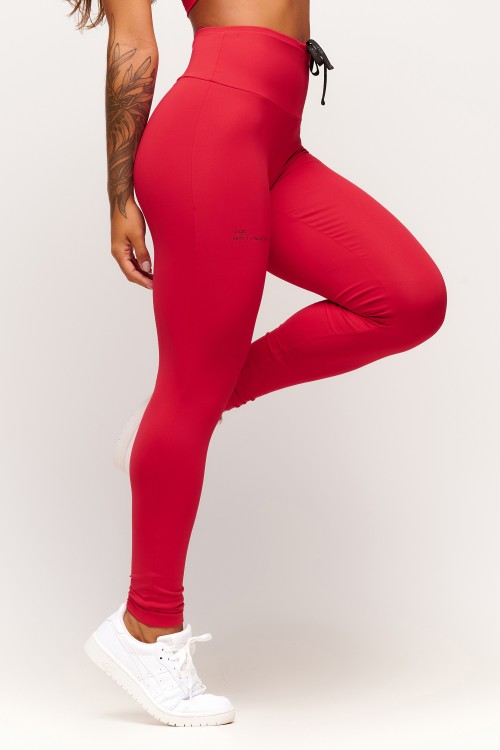 Calça legging vermelha tiebreak