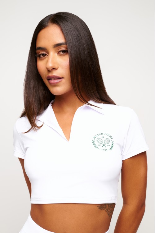 Blusa Gola Polo Branca Racquet