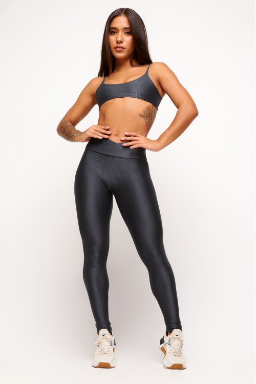 Calça Legging Gray Transpassada Essence