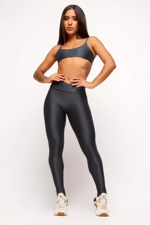 Calça Legging Gray Transpassada Essence