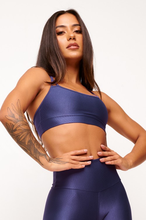 Top Navy com tiras Essence