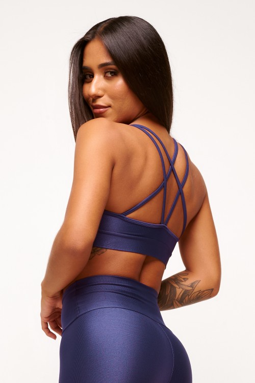 Top Navy com tiras Essence