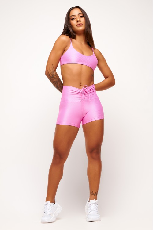 Short Pink Cós Franzido Essence