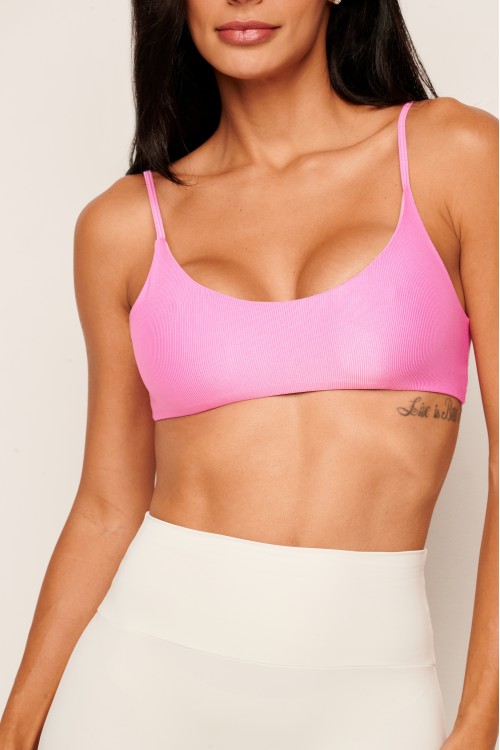 Top Pink Fit com Decote Essence