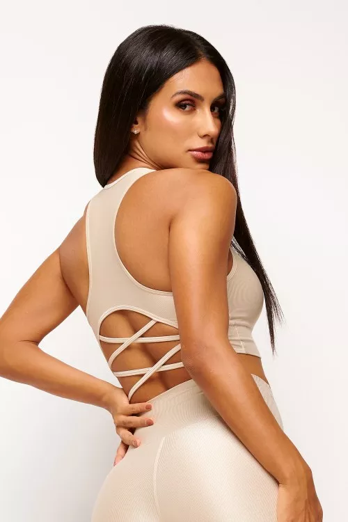 Top Nude Nadador com Tiras Essence