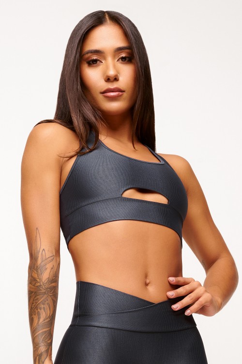 Top Gray Nadador com Tiras Essence