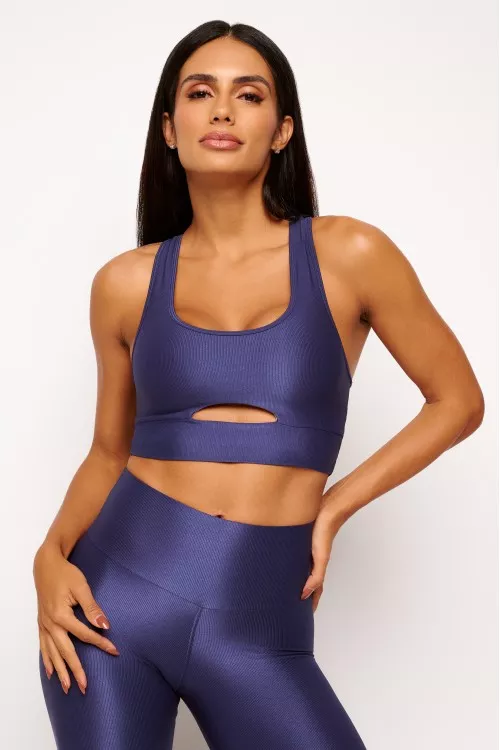 Top Navy Nadador com Tiras Essence