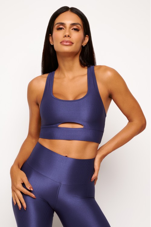 Top Navy Nadador com Tiras Essence