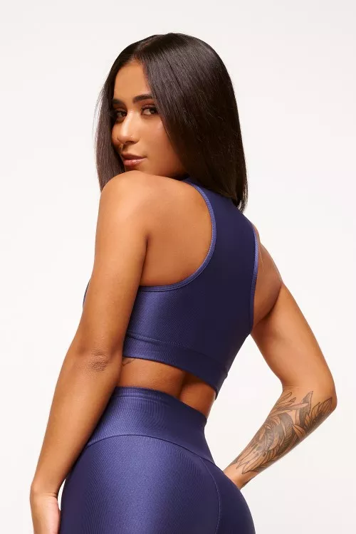 Top Navy com Zíper Essence