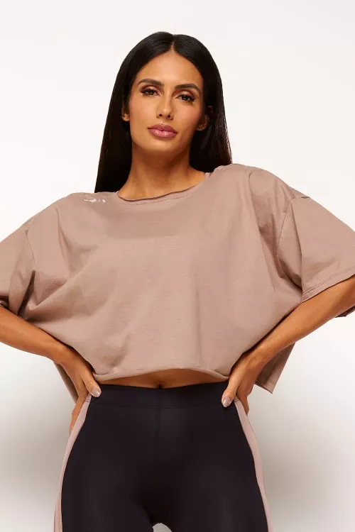 Blusa Nude de Algodão Twist Motion