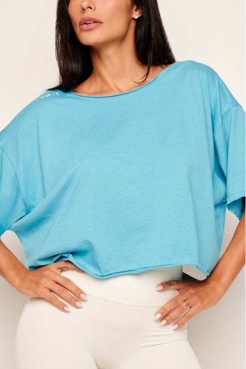 Blusa Azul de Algodão Twist Motion